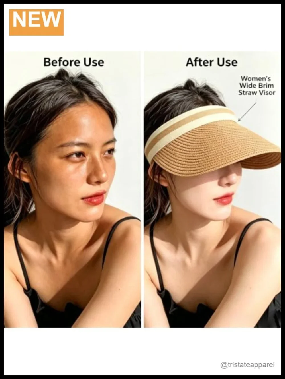 Wide Brim Straw Sun Hat for Women UV Protection Packable Beach Hiking Adjustable